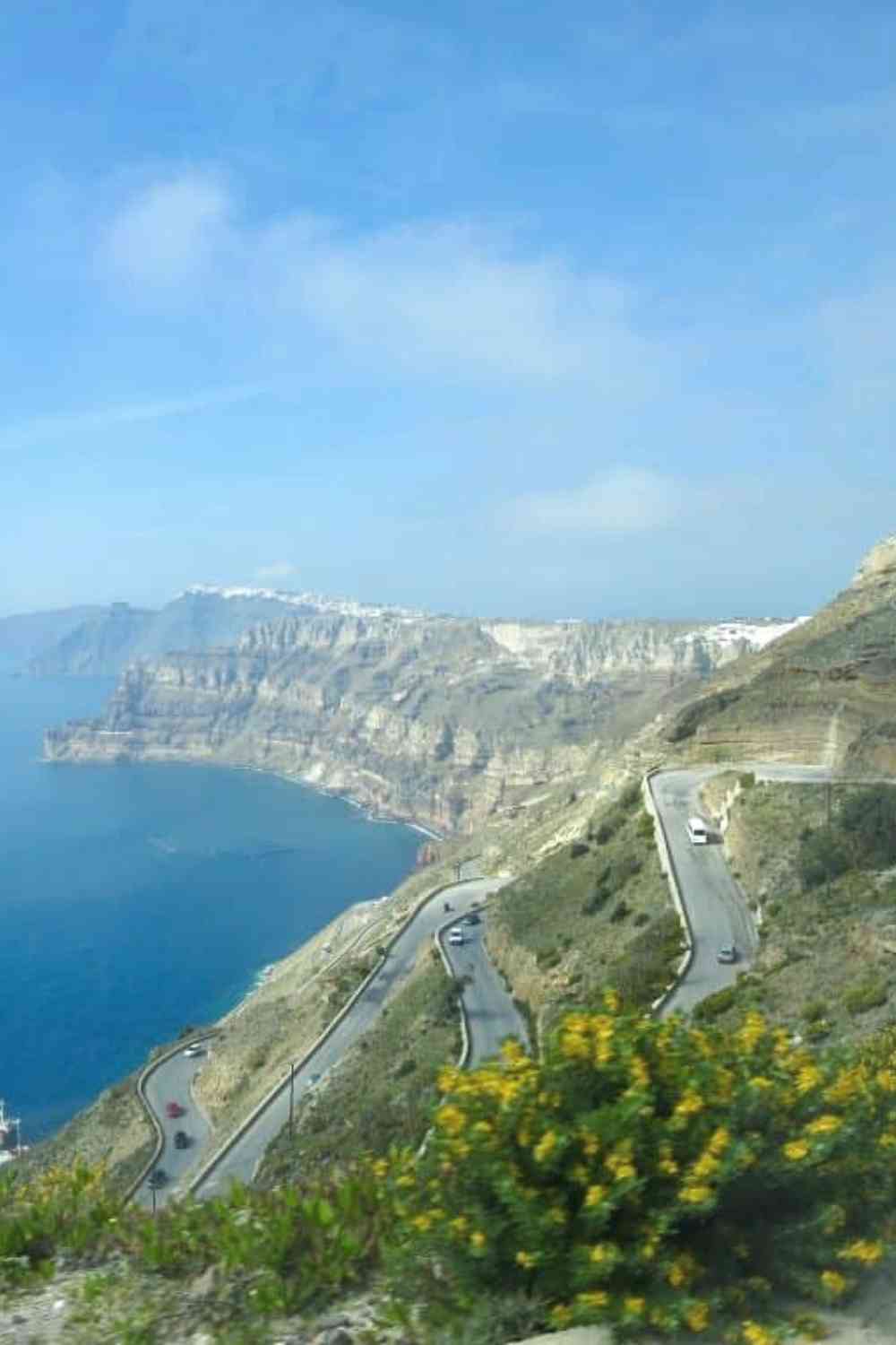 The sea and mountains and windy roads in Greece