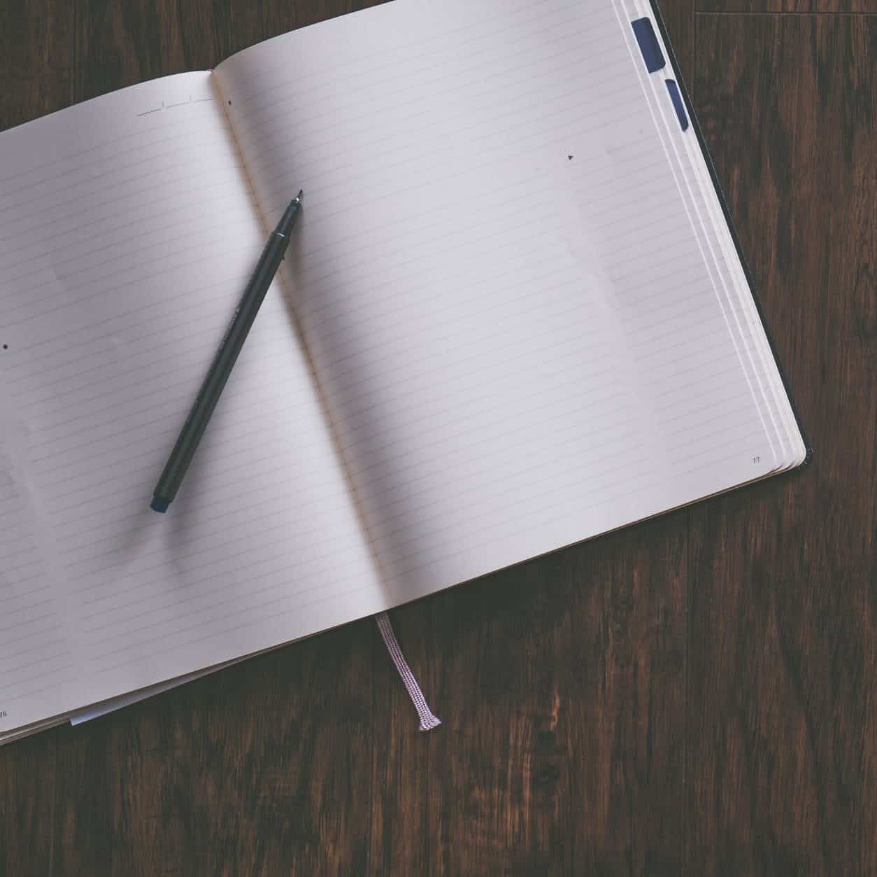 blank composition desk journal