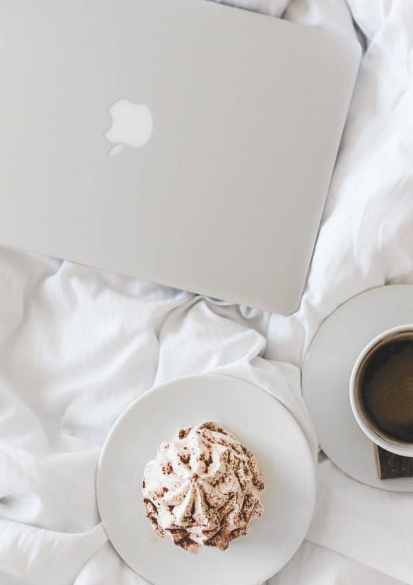 coffee apple laptop working