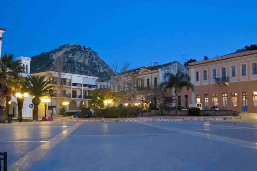 Nafplio, Greece at sunset