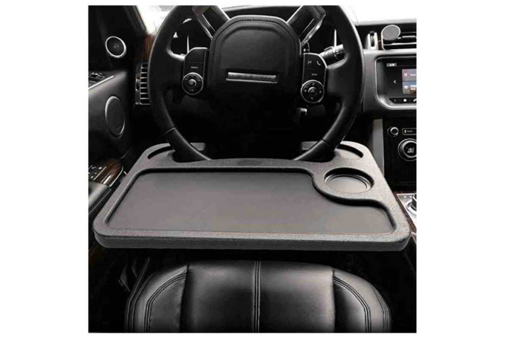 car accessory with black car steering wheel tray Car Accessories For Your Next Road Trip