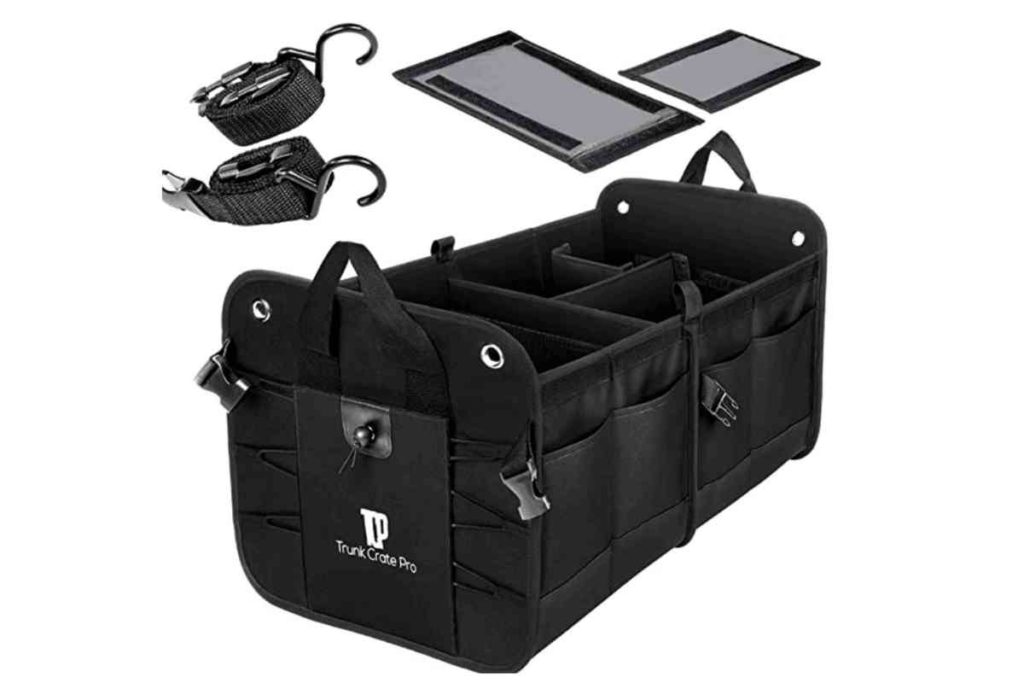 car accessory black compartments trunk organizer Car Accessories For Your Next Road Trip