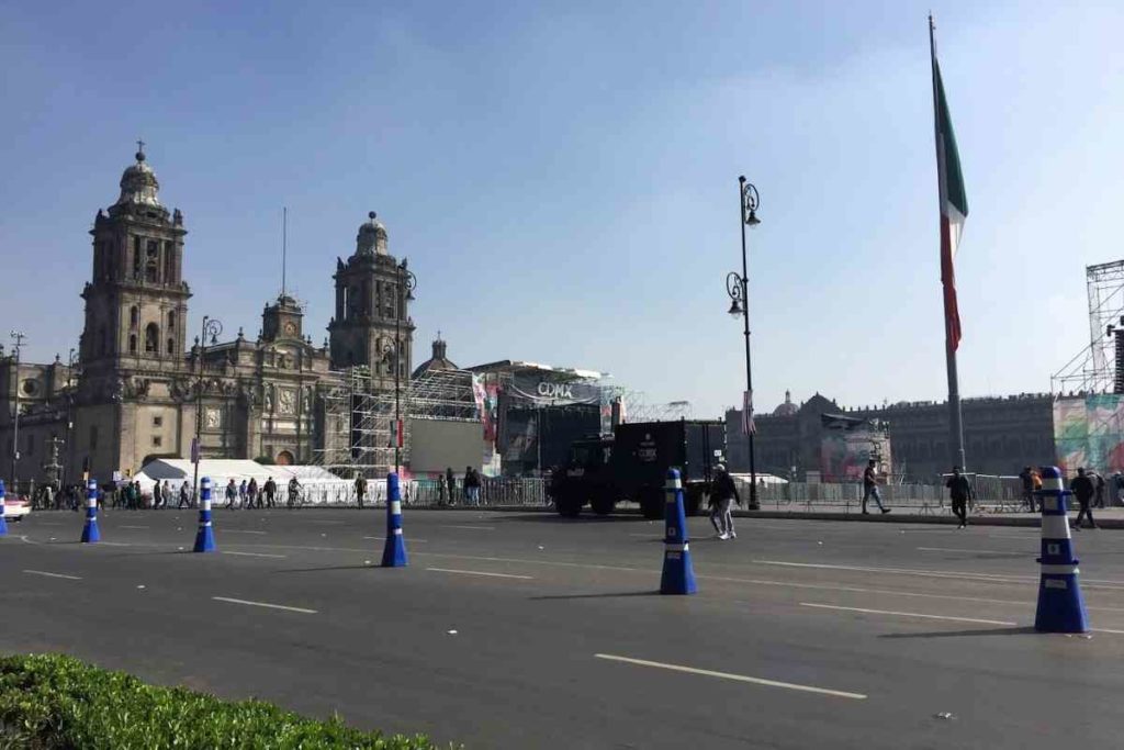 The Metropolitan Cathedral in the Zocalo on a sunny day 