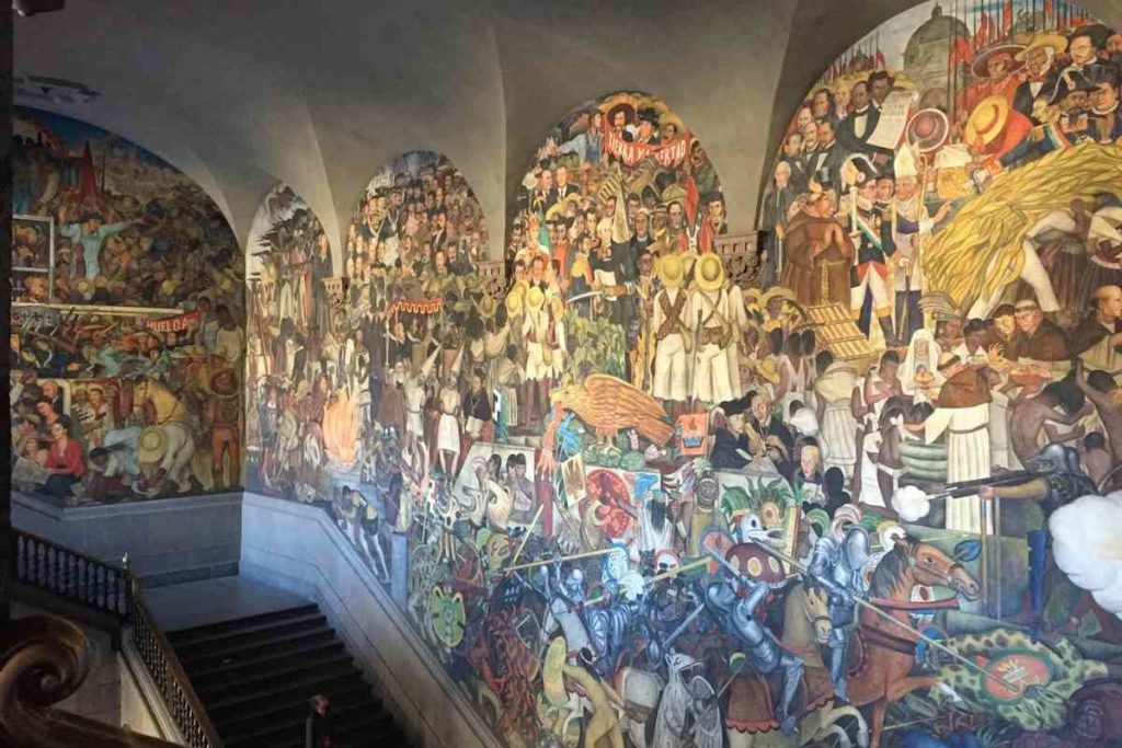 Diego Rivera's artwork mural inside the National Palace