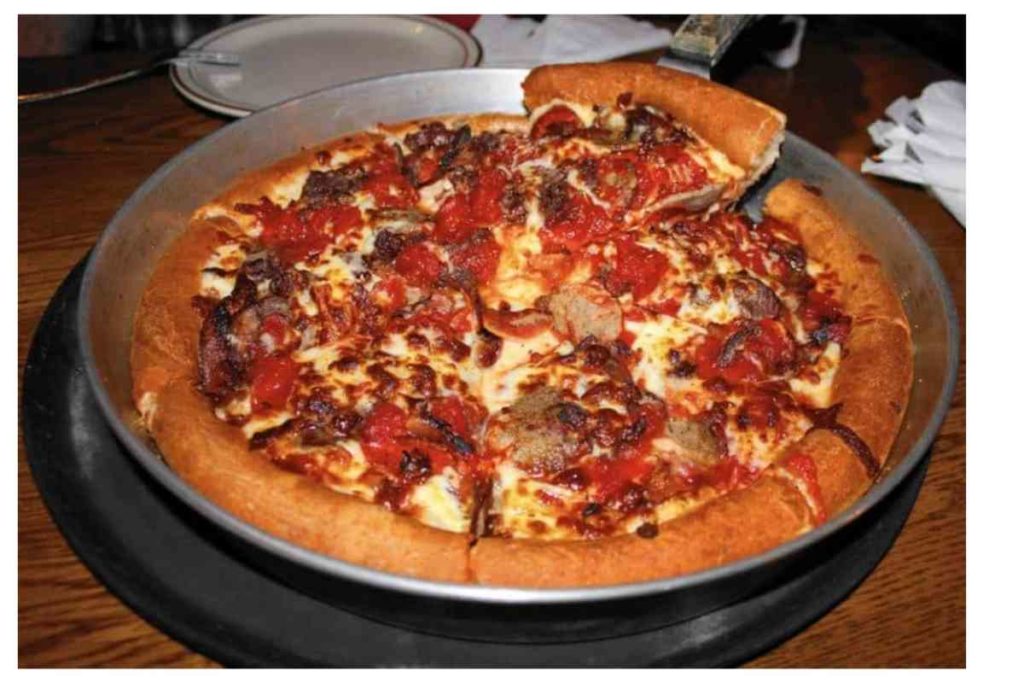 close up of Silo Chicago style deep-dish pizza
