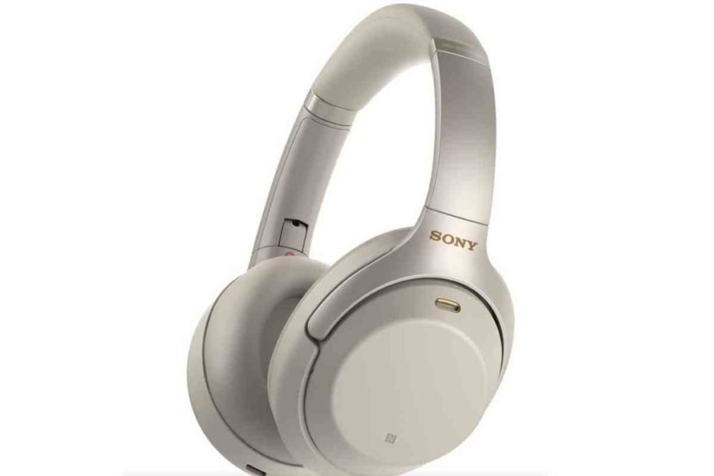 sony noise-canceling headphones for travel white