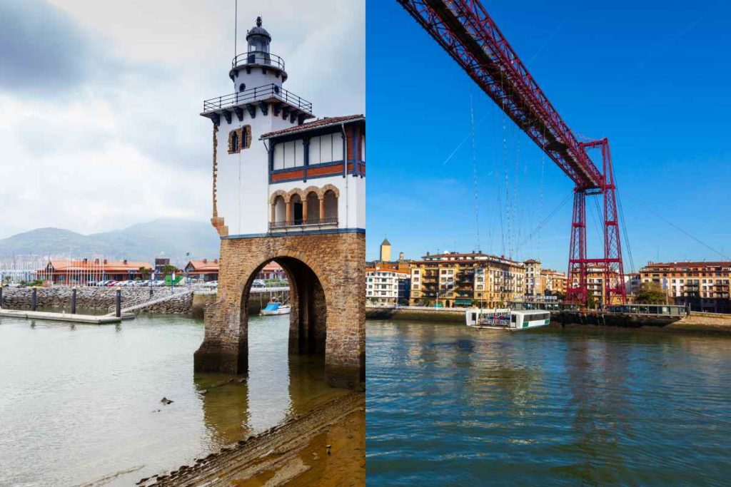 The port of Getxo, and the Bridge of Bikaia in the Basque Country. 