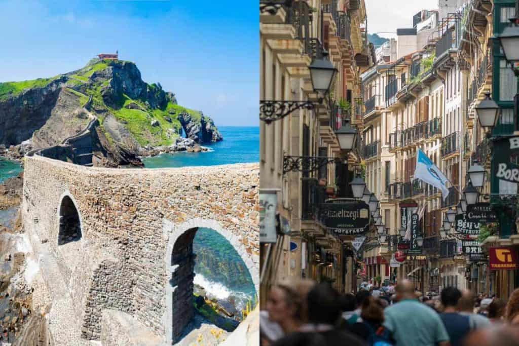 The stone bridge hike to San Juan de Gaztelugatxe, and the hisotric center of san sebastian, Spain.